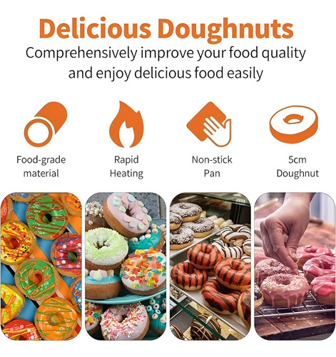 Maquina Mini Donuts Maquina De Donuts Maquina 6 Donas 1550w Color Plateado
