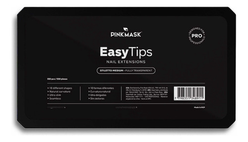 Easy Tips Pink Mask Stiletto Soft Gel Press On