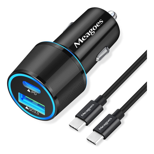 Meagoes Cargador Usb C Para Automóvil, Adaptador De Carga Rá