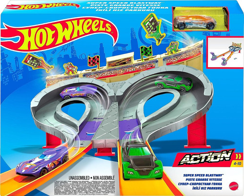 Pista De Carreras Hot Wheels Super Speed Blastway Doble Vía