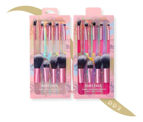 Set X9 Brochas De Maquillaje Con Mango Corto Para Viaje