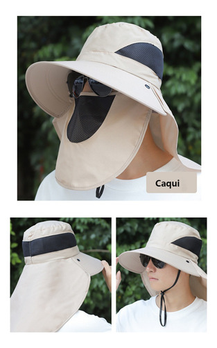 Sombrero De Cazador Y De Pesca Con Mascarilla De Protección