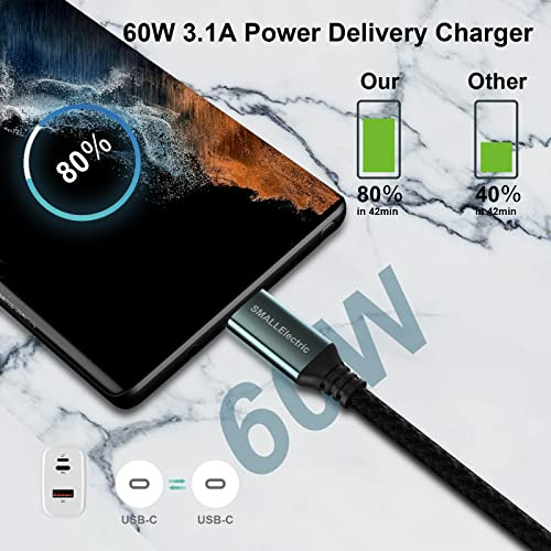 Cable Usb C A Usb C De 60 W, Paquete De 5, Cargador Rápido T