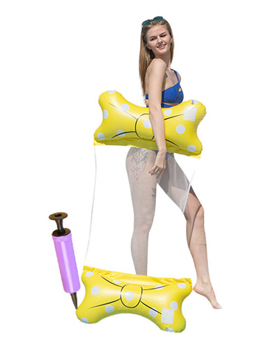 Boia Rede De Piscina Inflável - Divertida Flutue Na Água Cor Amarelo