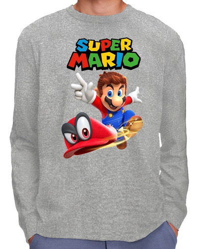 Camisetas Remeras Manga Larga Con Puño De Mario Bros Y Luigi