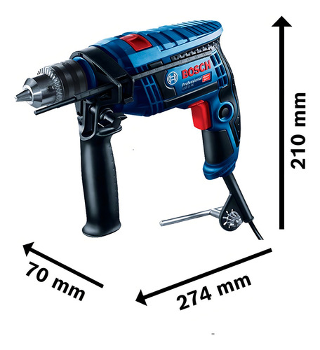 Martillo eléctrico Bosch GSB 13 RE 650W 13 mm con kit de 23 accesorios de 220V
