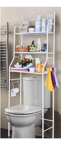 Mueble Sobre Inodoro Baño Tres Niveles Organizador Blanco