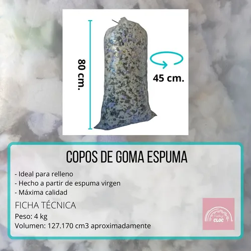 Rellenos Para Cojines- Floca, Poliestireno, Copos de Espuma