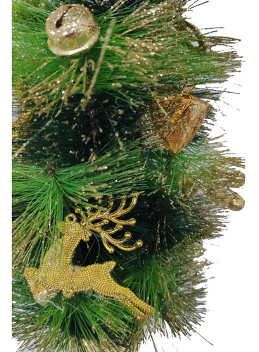 Arvore De Natal De Mesa Luxo Verde Dourado 43 Cm Premium | MercadoLivre