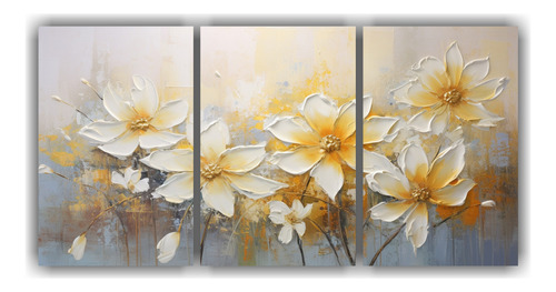 240x120cm Set 3 Lienzos De Tela Estilo Galeria Bastidor De M