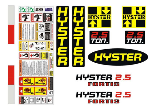 Kit De Calcomanías Para Hyster H2-5 Fortis