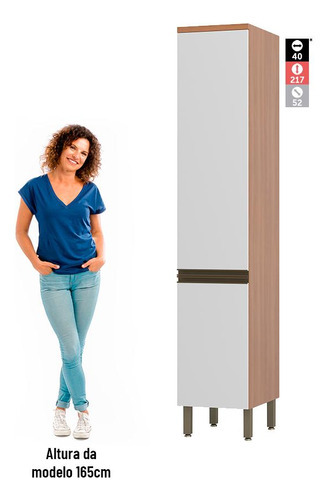 Paneleiro De Cozinha Bárbara 40cm 2 Portas Freijó E Branco