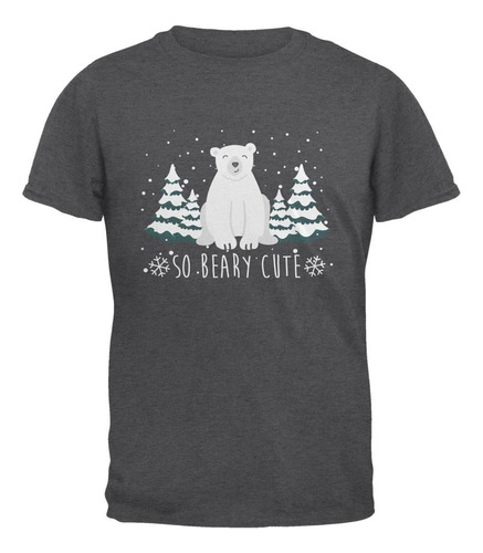 Invierno So Beary Muy Lindo Oso Polar Pun Camiseta Para Homb