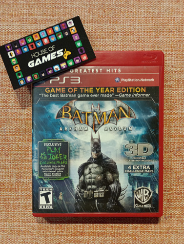 Batman Arkham Asylum Ps3 Midia Física Usado 