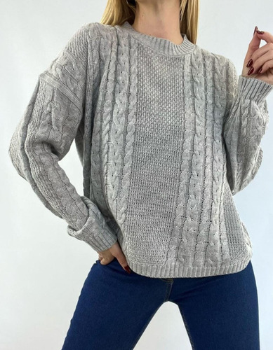 Sweater Mujer Tramado Lana Acrilica