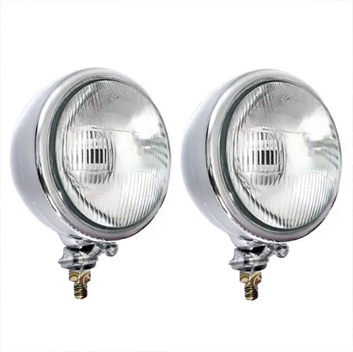 Par Farol Principal Cromado Buggy Bugre Bug Menon Completo