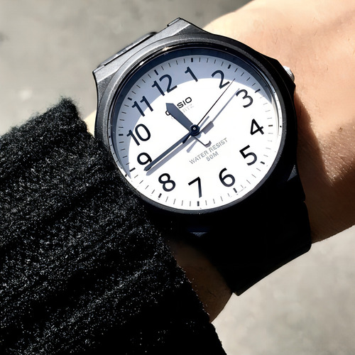Reloj Casio Hombre Mw-240-7bv Color de la correa Negro Color del fondo Blanco