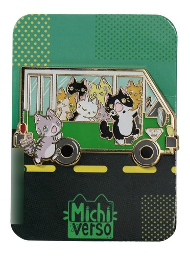 Syanne Pin Enamel Metálico Michibus Gatos Michiverso