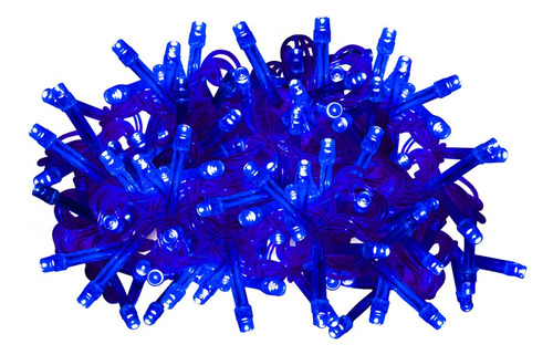 Serie Navideña 60 Led Luz Azul 8 Funciones 3 Mts Cable Azul