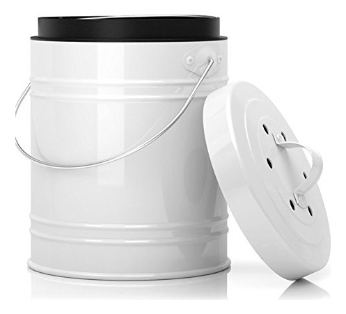 Cubo De Abono Blanco Para Encimera Cooler Kitchen De 3 Litro