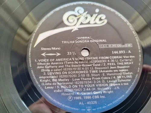 Lp Stallone Cobra (trilha Sonora Original Do Filme) - 1986