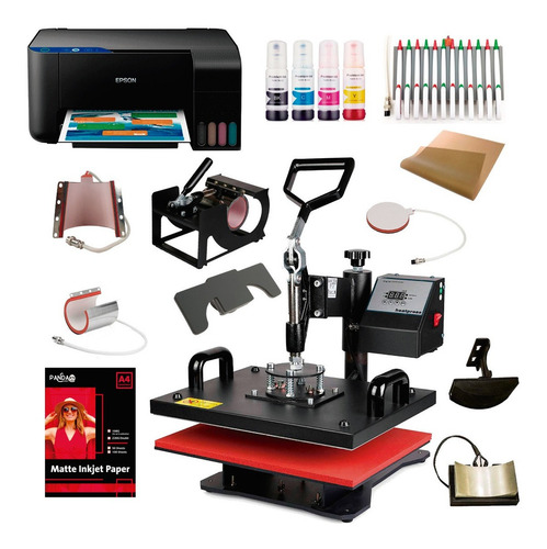 Combo Sublimación Epson A4 + Estampadora 10 En 1 38 X 38 Pro