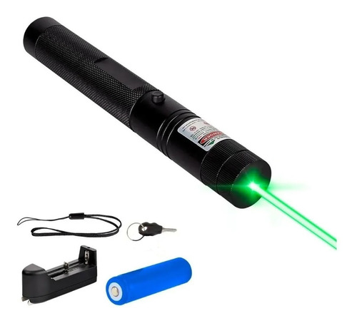 Puntero Laser Verde 100 Mw Bateria Recargable Con Llave 