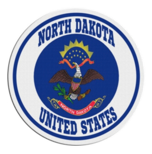 Parche Circular Escudo Usa Dakota Del Norte