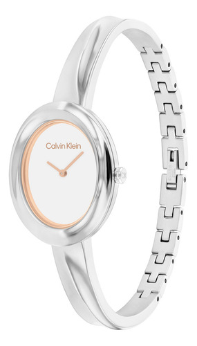 Reloj Calvin Klein Dama Twisted Bezel 25100055 Plateado