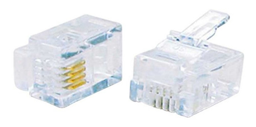 20pz Conector Rj11 Conector Telefonico 4 Pines Para Telefono (Usado)