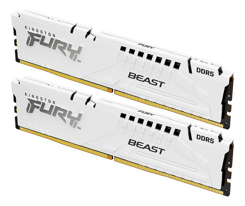 Memória RAM Ddr5 64gb 5200mt/s Kingston Fury Beast 2x32gb branca
