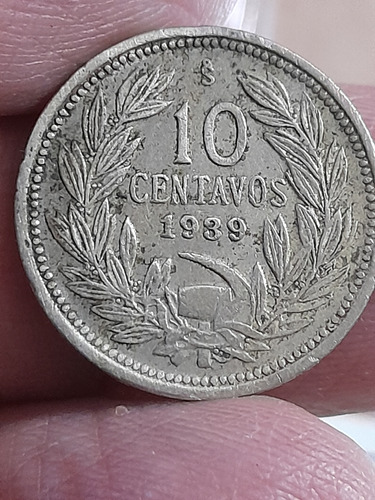 Moneda Chile  10 Centavos  1939 Ref 787