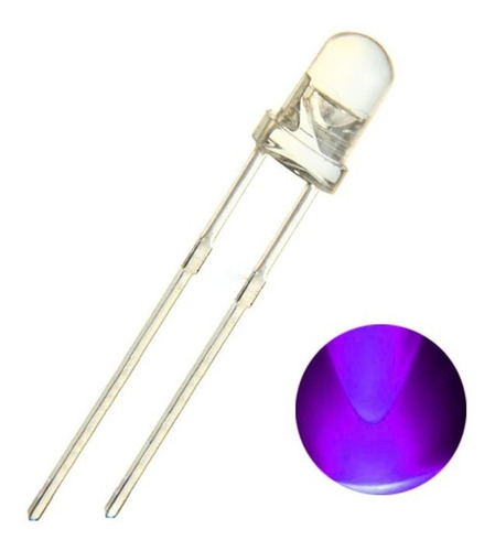 100 Led Ultravioleta Uv Ultrabrillante 400nm