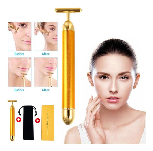 Masajeador Facial Antiarrugas Vibrador Liftin Beauty Bar Color Amarillo