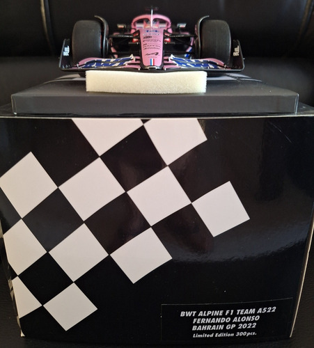 F1 Alpine A522 Gp Bahrein Fernando Alonso 1/18 Minichamps Rosa