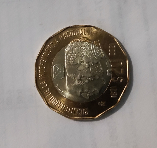 Moneda Mexicana 20 Pesos Bicentenario De Independencia 1821