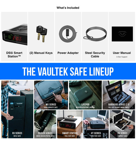 Estação Inteligente Inteligente Safe Vaultek Ds5i Biométrica