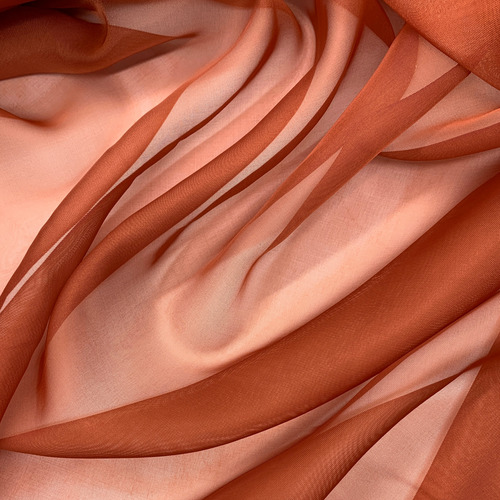 Tela Voile 1 Metro X 3,0 Ancho Ideal Cortinas Decoracion Terracota Liso