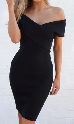 Vestido tubinho sales ombro a ombro