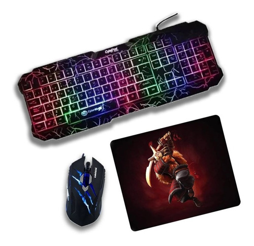 Kit Gamer Twister 3 En 1 Teclado + Mouse Krugger + Pad Led