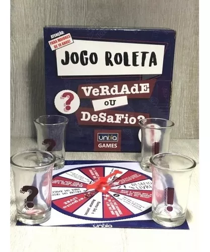 Jogo Da Roleta Verdade Ou Desafio Com 4 Copos Shot