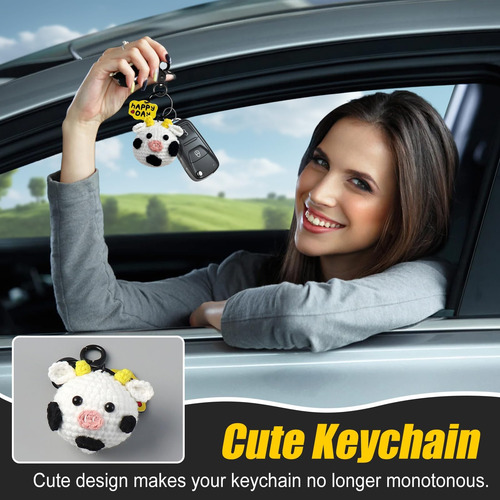 Llavero De Punto De Vaca Lindo Para Coche,