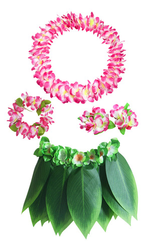 Set De 5 Disfraces Hawaianos Para Fiesta De Luau, Hojas De G