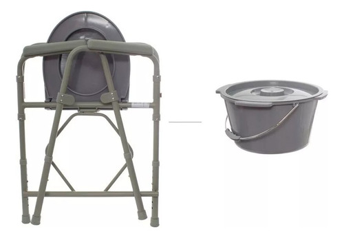 Silla Comodo De Acero Gris Plegable 3 En 1