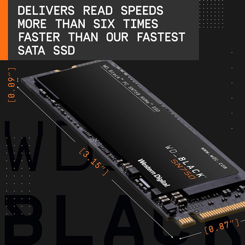 Ssd Wd_black Sn750 Nvme 1 Tb Gen3 Pcie, M.2 2280, 3d