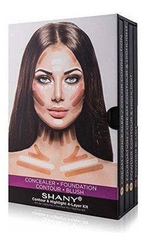 Shany 4-layer Contour And Highlight Makeup Kit - Juego De Co