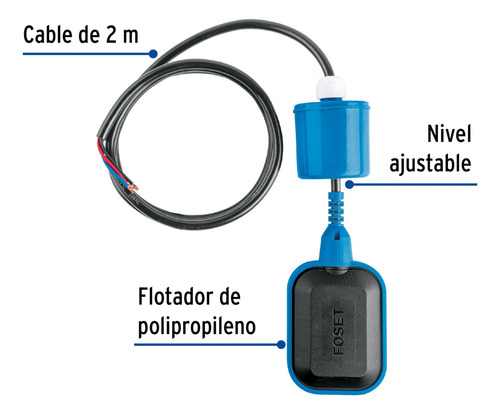 1flotador Eléctrico Para Cisterna O Tinaco 2m Foset Fle-21