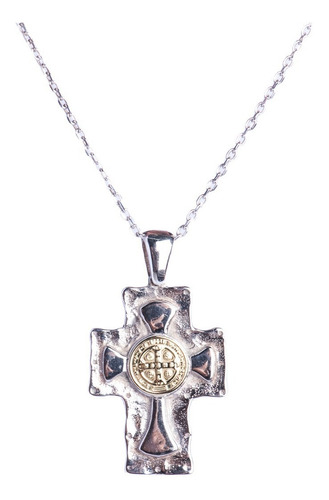 Conjunto De Cadena Force En Plata Y Cruz Con Medalla