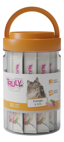 Truly Petisco Cremoso Gatos Sabor Frango E Bife C/30 Tubos