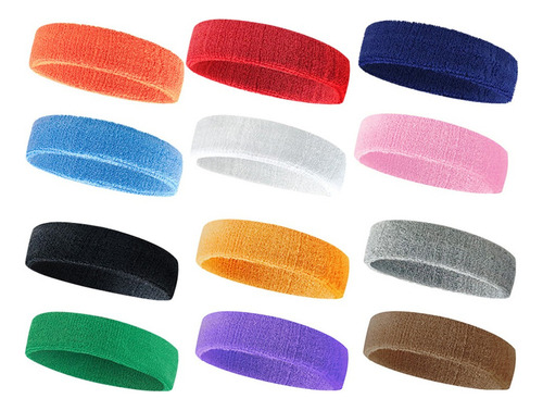 12 Piezas Transpirable Diadema Absorbente Del Sudor Conjunto